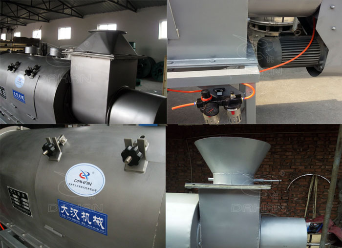 氣旋篩：電機(jī)，進(jìn)料口，氣壓裝置等特寫圖片