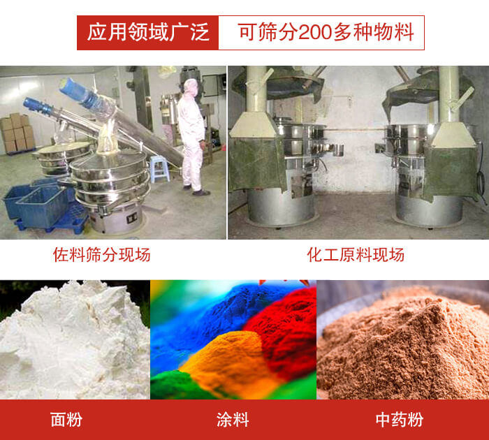不銹鋼振動篩應用領域廣泛可篩分200多種物料。